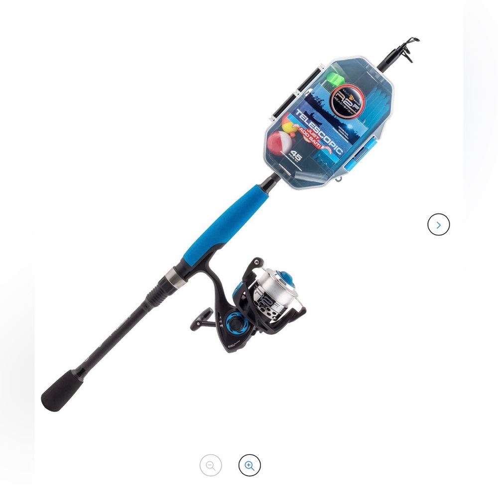 South Bend R2F Telescopic Spinning Fishing Rod & Reel w/ Tackle BOX